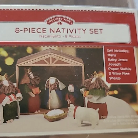 Nativity scene. Felt. Comes in "stable" box - Picture 6 of 6